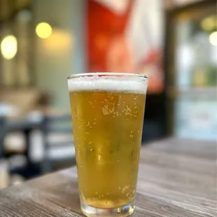 Asahi Dry on tap
