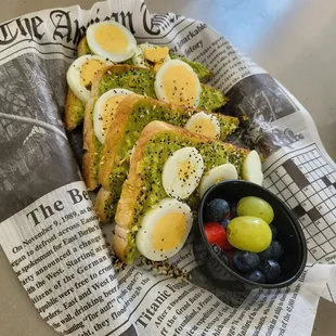 Avocado toast with egg.
