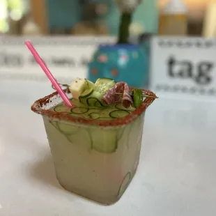 Cucumber and jalapeño Agua.