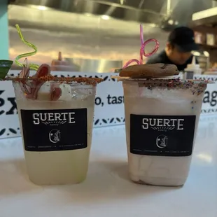 Cucumber agua fresca, horchata