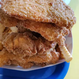 Fish, shrimp and chips