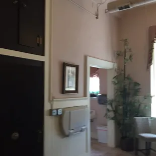 a view of a sink and a window