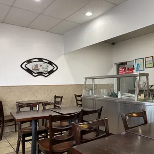 a view of the dining area