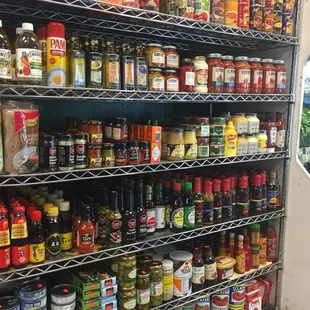 Loads of spices and sauces