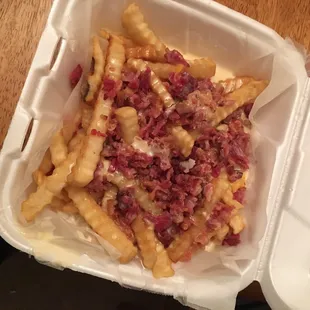 Queso bacon cheese fries