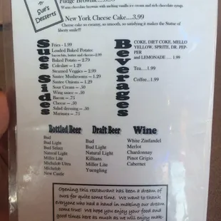 sushi and sashimi, menu