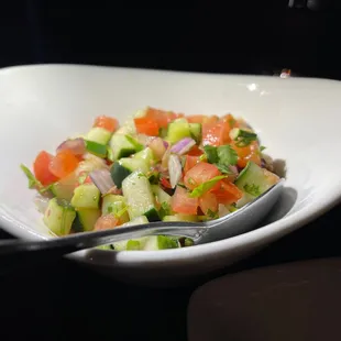 Small bowl of Shirazi salad