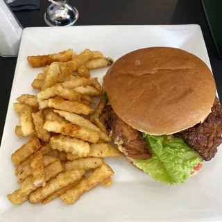 Fried Jerk Chicken Brioche Sandwich w/Honey Glaze