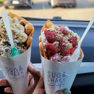 Bubble waffle cones.