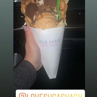 Peanut butter ice cream with Reese&apos;s peanut butter cup