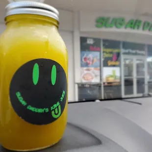 Sugarcane juice with light ice.