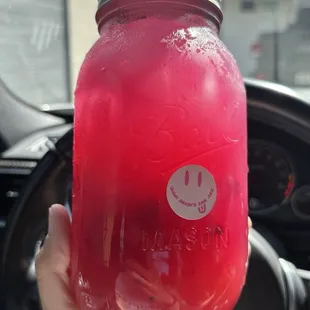 Sugar cane juice with dragonfruit