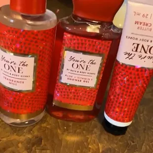 a variety of body care products