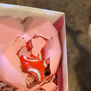 a broken box of candy