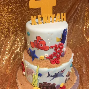Custom finding dory themed cake