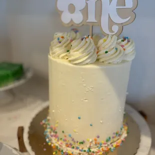 3-layer, 6-inch, funfetti birthday cake