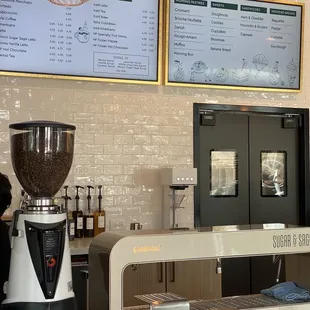 Coffee bar and menu