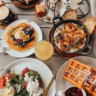 Shrimp and Grits and Lobster Benedict