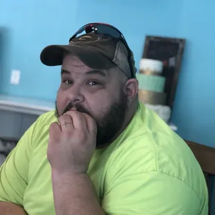 Eating one of their amazing treats!