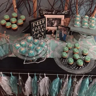 Adorable petit fours from Sugar and Spice bakery for our bridal shower dessert bar.