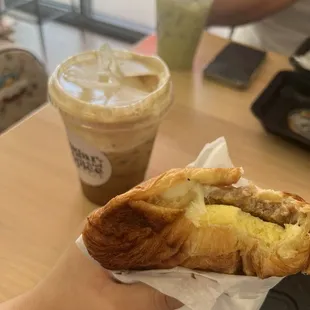 Turkey Sausage Croissant Sandwich