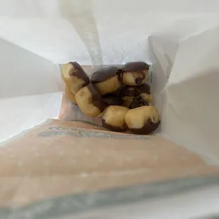 A dozen chocolate donut holes