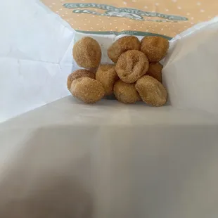 A dozen cinnamon donut holes