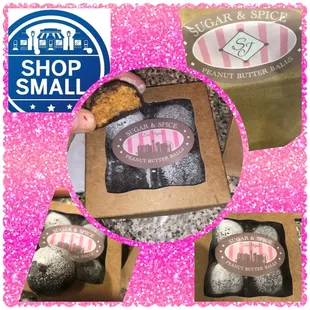 a box of cookies and a cupcake