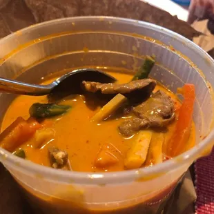 Beef red curry