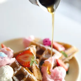 food, waffles