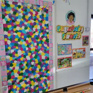 a pool table and pool cues