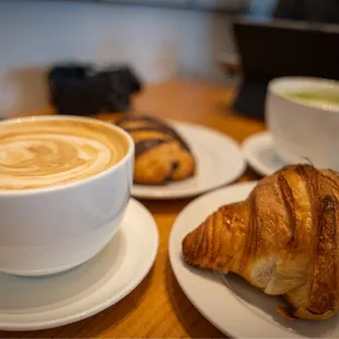 Milk latte and Butter croissant