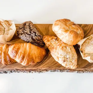 We offer loads of pastry flavors for order by the dozen online, and we have an assortment of flavors in the shop which change weekly