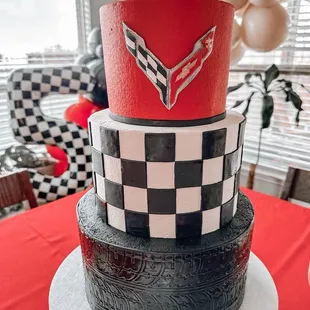 Corvette Themed 5th Birthday Cake