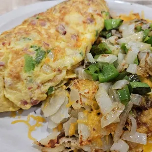 Denver omelette and loaded hash browns