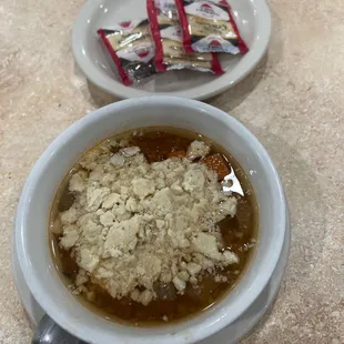 Lentil soup comes complimentary with your meal