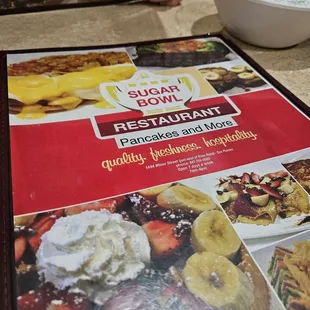 The extensive menu. Many choices.