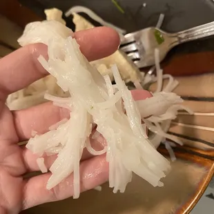 Literally just had chunks and pieces of ripped noodles.