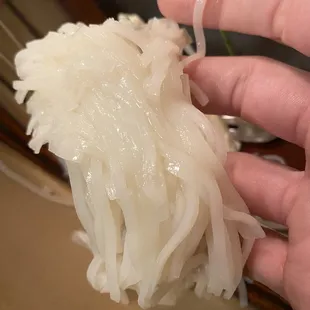 Noodles were severely stuck together.. either from incorrect cooking, packaging or time sitting/warmed.