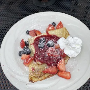 Sweet Crepe with Berries Breakfast