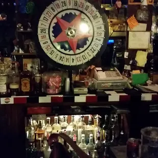 For $1, spin the wheel for a chance to win half the pot.