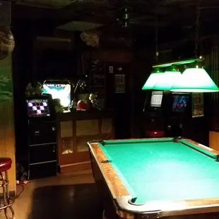 TINY ladies room in the dark corner.