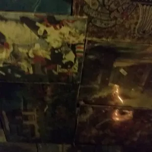 Completed and preserved puzzles all over the walls and ceiling!