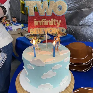 a two - tiered birthday cake