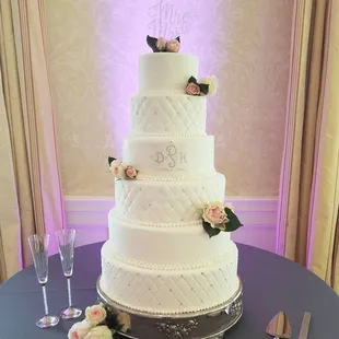 a wedding cake on a table