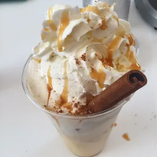 Apple cider float. Part of the seasonal menu
