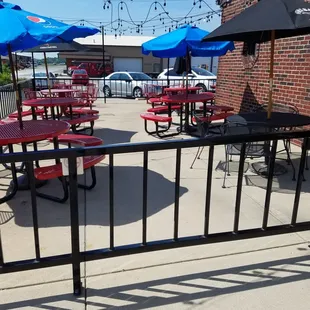 plenty of umbrellas for the outside patio area