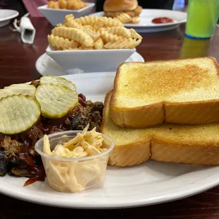 Pulled pork sandwich-deconstructed.