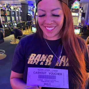 She started with $50 and won over $500!!