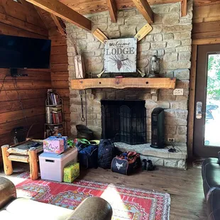 Natural fireplace and a comfy recliner